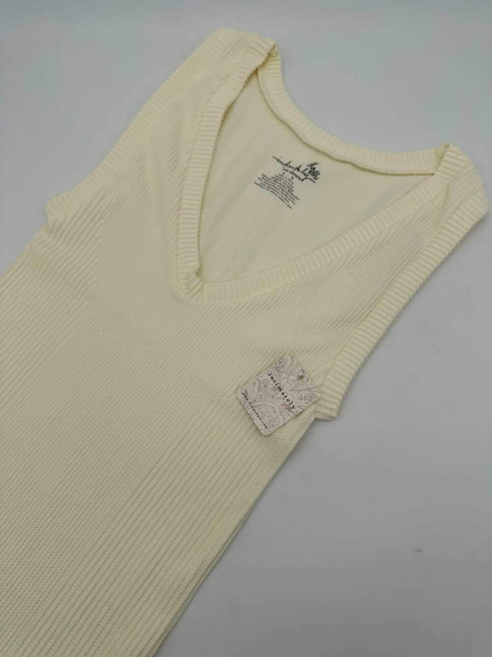 Free People Intimately Women's Clean Slate Ribbed Tank Top Size XL Ecru Cream
